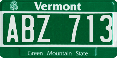 VT license plate ABZ713