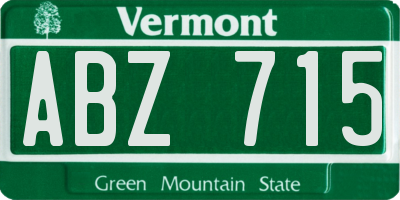 VT license plate ABZ715