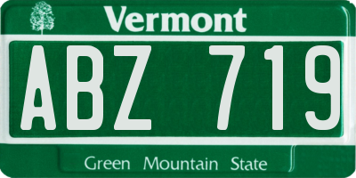 VT license plate ABZ719