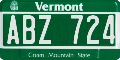 VT license plate ABZ724