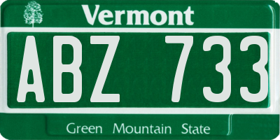 VT license plate ABZ733