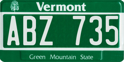 VT license plate ABZ735