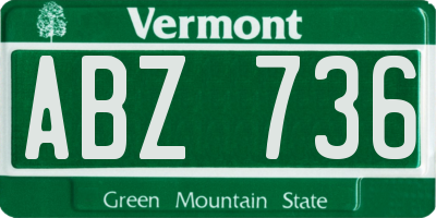 VT license plate ABZ736