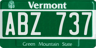 VT license plate ABZ737