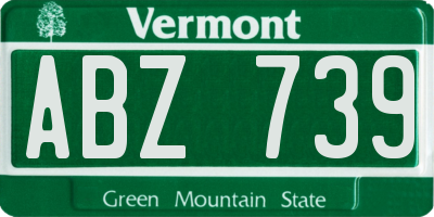 VT license plate ABZ739