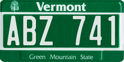 VT license plate ABZ741
