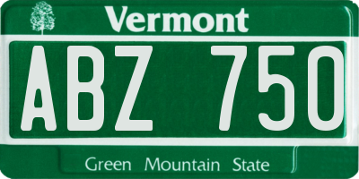 VT license plate ABZ750