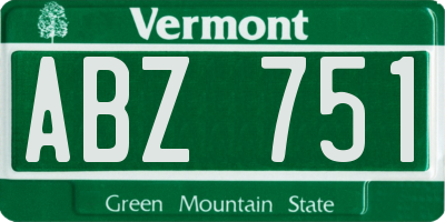 VT license plate ABZ751