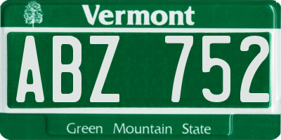 VT license plate ABZ752