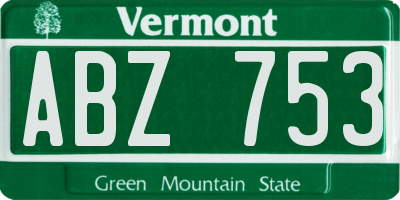 VT license plate ABZ753