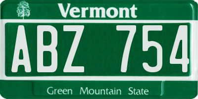 VT license plate ABZ754