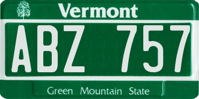 VT license plate ABZ757