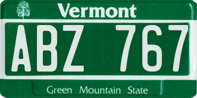 VT license plate ABZ767