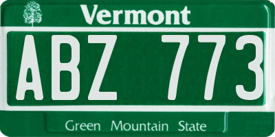 VT license plate ABZ773