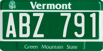 VT license plate ABZ791
