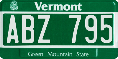 VT license plate ABZ795