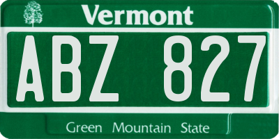 VT license plate ABZ827