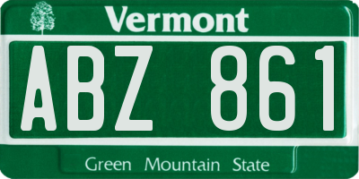 VT license plate ABZ861