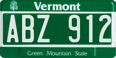 VT license plate ABZ912