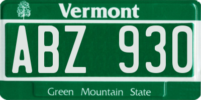 VT license plate ABZ930