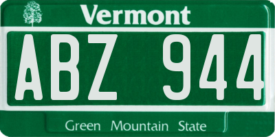 VT license plate ABZ944