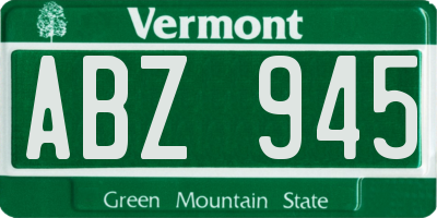 VT license plate ABZ945