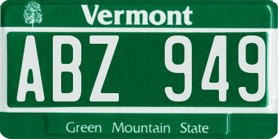 VT license plate ABZ949