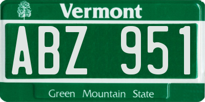 VT license plate ABZ951
