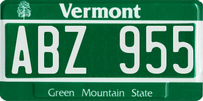 VT license plate ABZ955