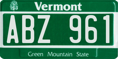 VT license plate ABZ961