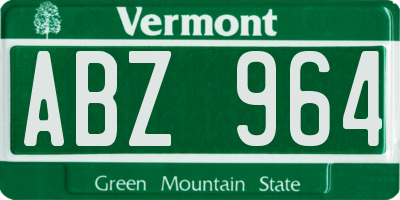VT license plate ABZ964
