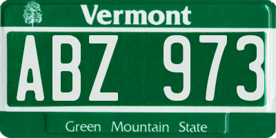 VT license plate ABZ973