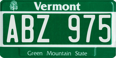 VT license plate ABZ975