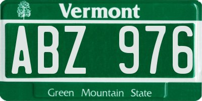 VT license plate ABZ976