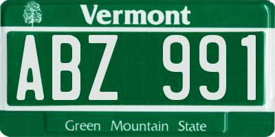 VT license plate ABZ991
