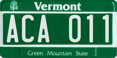 VT license plate ACA011