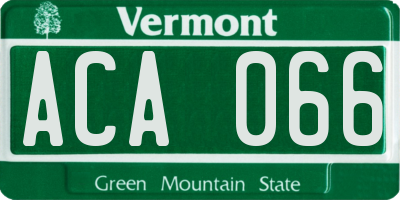 VT license plate ACA066