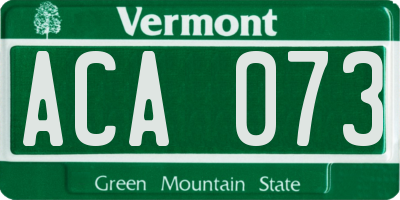 VT license plate ACA073