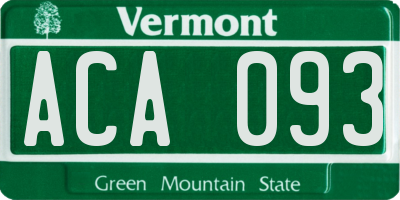 VT license plate ACA093
