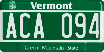 VT license plate ACA094