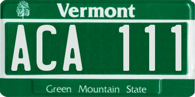 VT license plate ACA111
