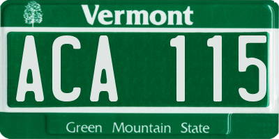 VT license plate ACA115