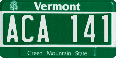VT license plate ACA141