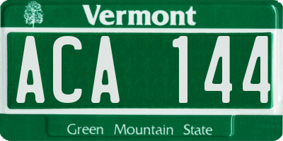 VT license plate ACA144