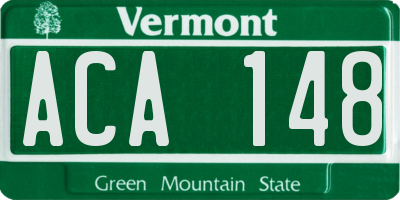 VT license plate ACA148