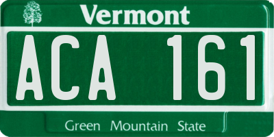 VT license plate ACA161