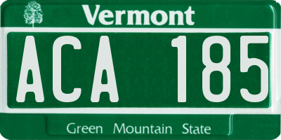 VT license plate ACA185