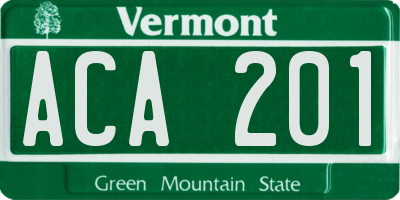 VT license plate ACA201