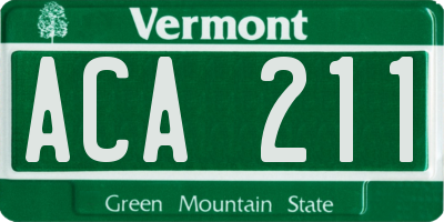 VT license plate ACA211