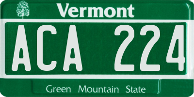 VT license plate ACA224
